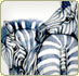 watercolor illustration of five zebras